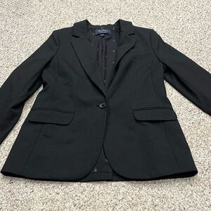 Land's End Women's Blazer Jacket Black Sz 8 Classic Business Casual Career
